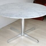 Marble and steel table France, circa 1970