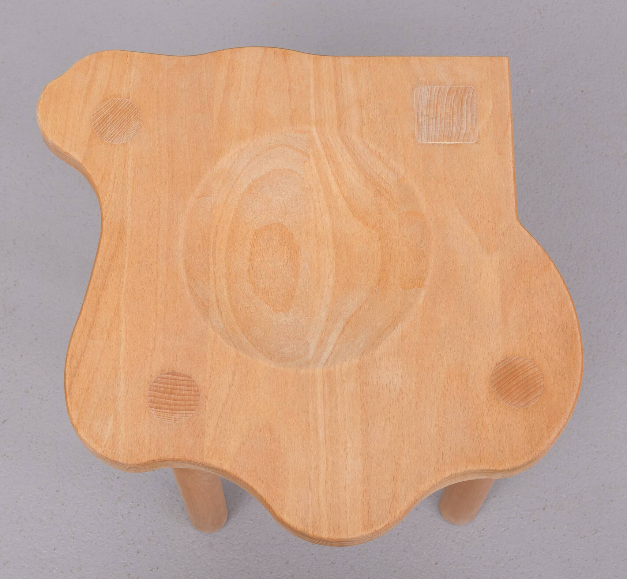 Solid Pine Stool by Era Herbstb 1980s Germany