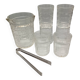 Whisky service 6 glasses, matching ice bucket and tongs, vintage 1970/80