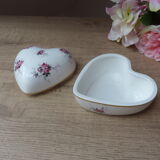Heart-shaped porcelain jewelry box, Hammersley Bone China with gilding, England