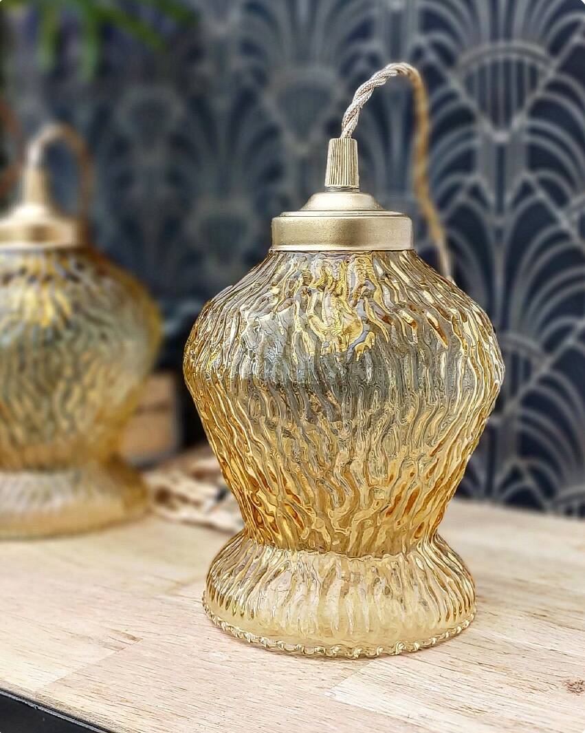 Vintage amber portable lamp