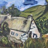 Peinture à l’huile Chaumes de Cordeville