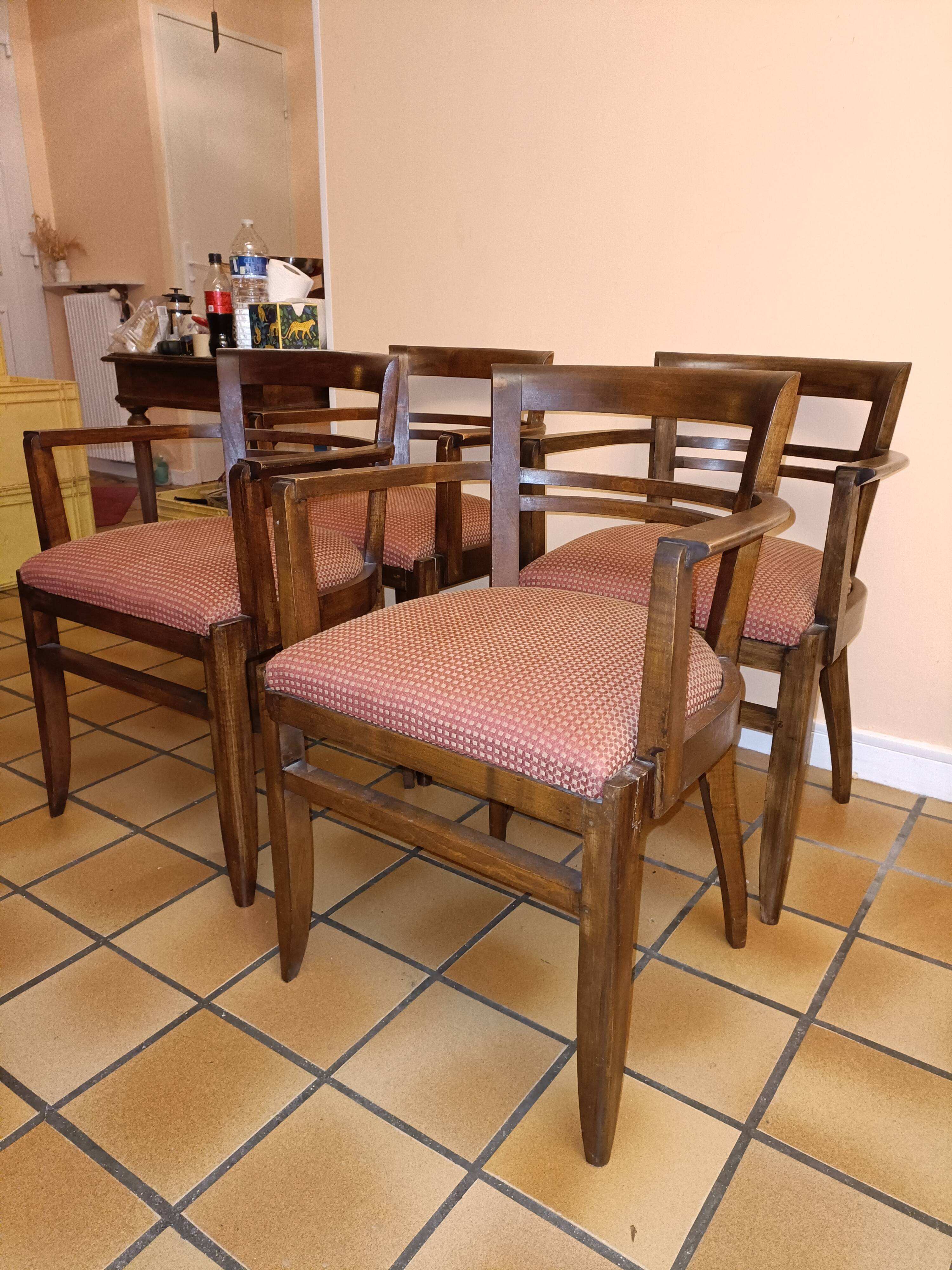 4 fauteuils bridge vintage 1940