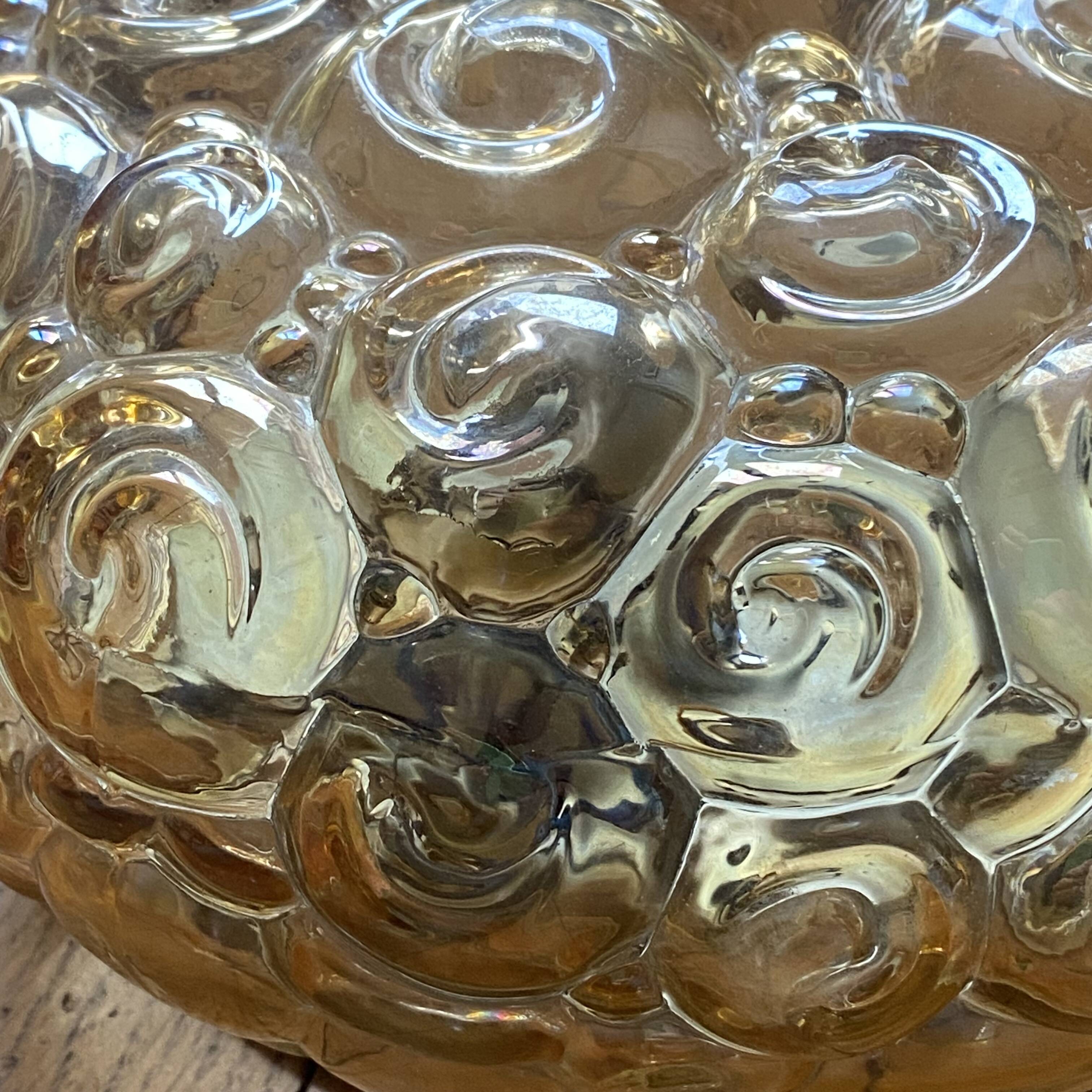 Antique wall light or ceiling fixture porthole Helena Tynell in gilded glass