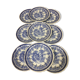 9 blue Luneville KG dessert plates
