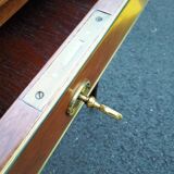 Old style flat desk louis xvi leather tray with 2 pulls