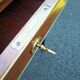 Old style flat desk louis xvi leather tray with 2 pulls