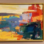 Original Oil on Canvas – “Abstract” by Ubaid Syed – Signed – Vintage & Framed – 53 × 43 cm (20.9" × 16.9")