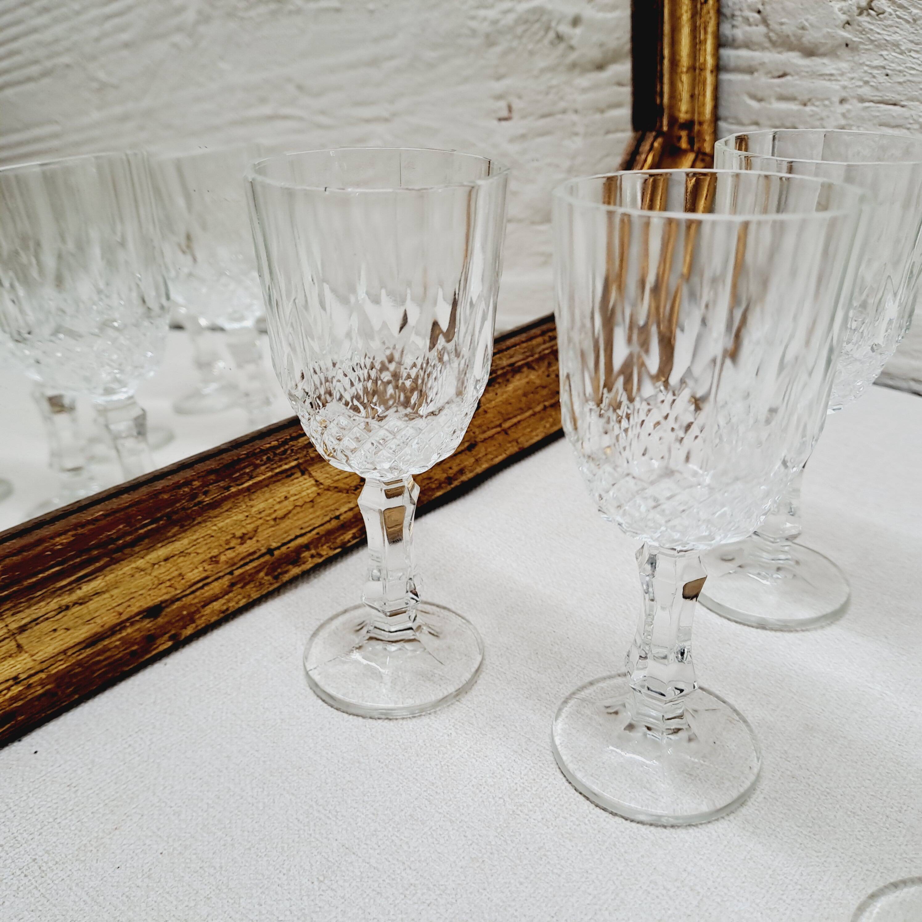 Set 6 verres digestif verre ciselé