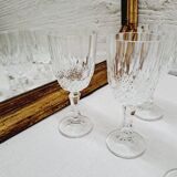 Set of 6 chiseled glass digestive glasses