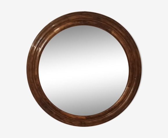 Miroir rond en rotin 65cm
