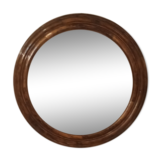 Rattan round mirror 65cm