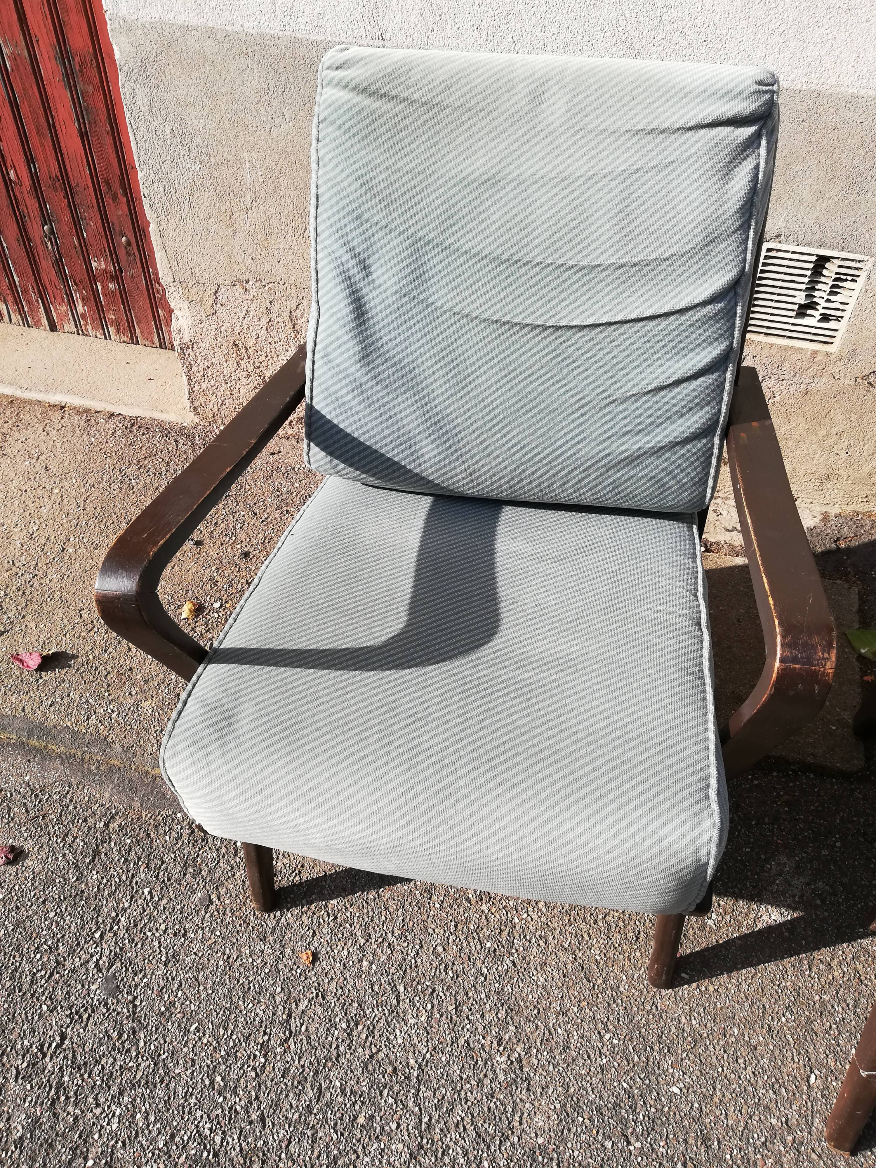 Pair of armchairs year 50 blue fabric