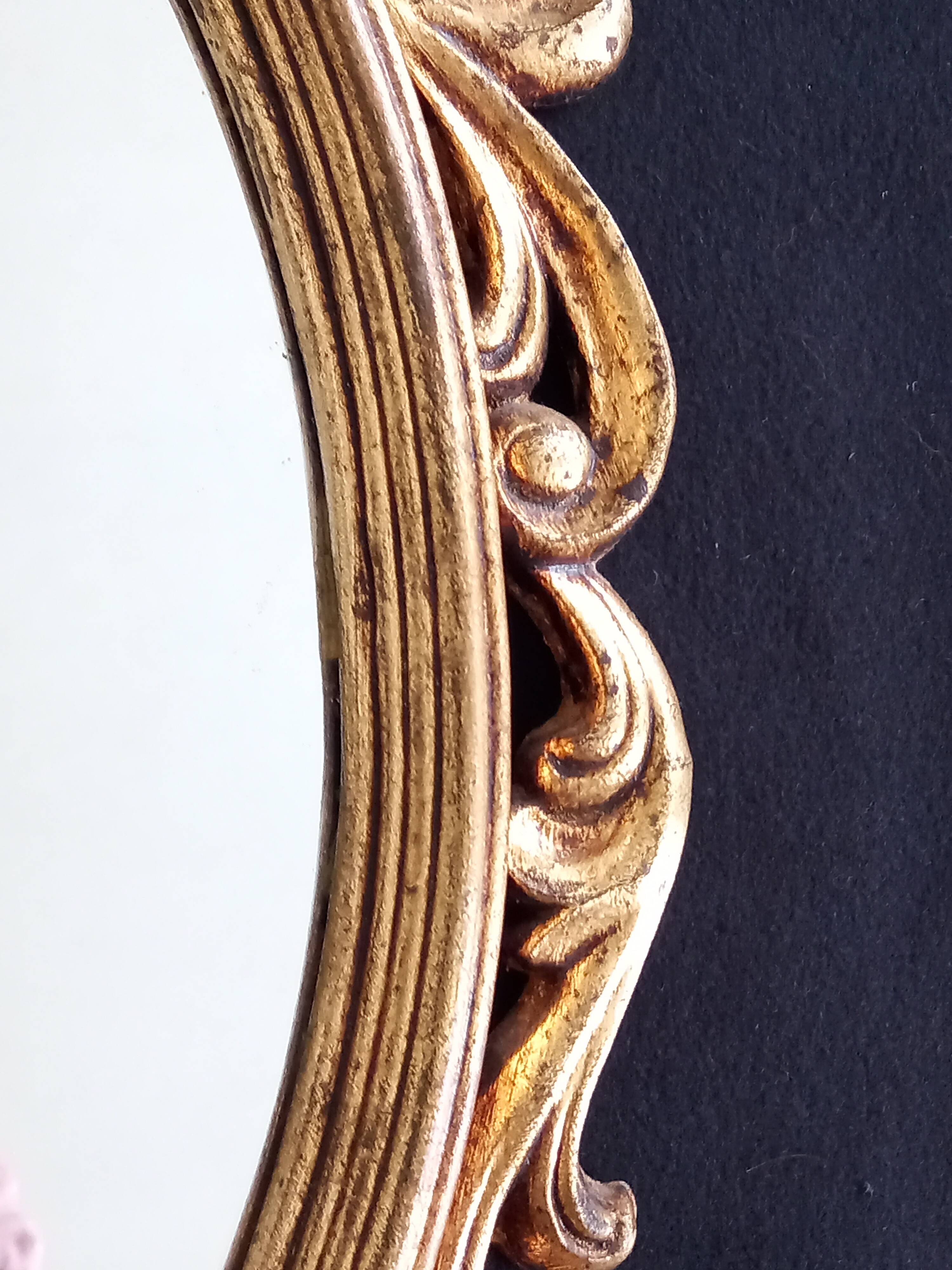 Louis xv golden wood style cartouche mirror