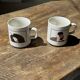Pair of mugs with stylized Italian women motifs