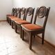 Ensemble de six chaises à manger art déco en chêne Français (6)