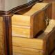 Vintage Italian Buffet in Walnut with Serpentine Front and Mirror Top