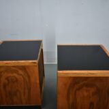 1938s pair of Art Deco bedside tables, Czechoslovakia