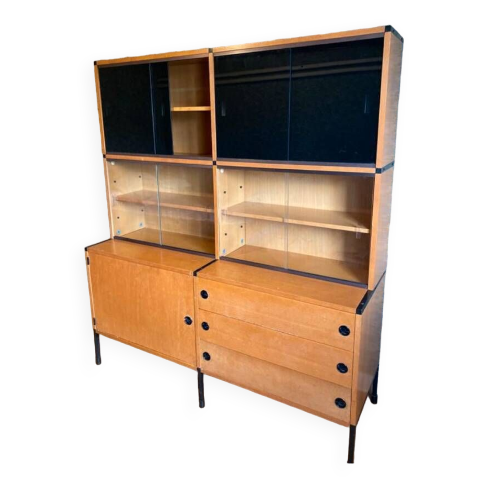 Vintage Scandinavian teak bookcase, vintage teak wardrobe