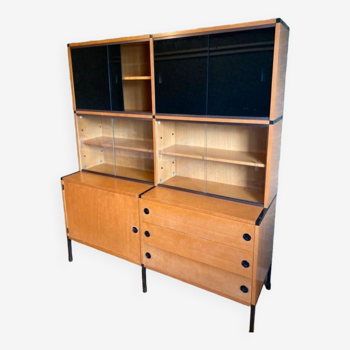 Bibliothèque scandinave vintage en teck, armoire vintage en teck