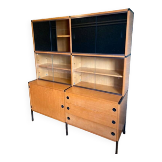 Bibliothèque scandinave vintage en teck, armoire vintage en teck