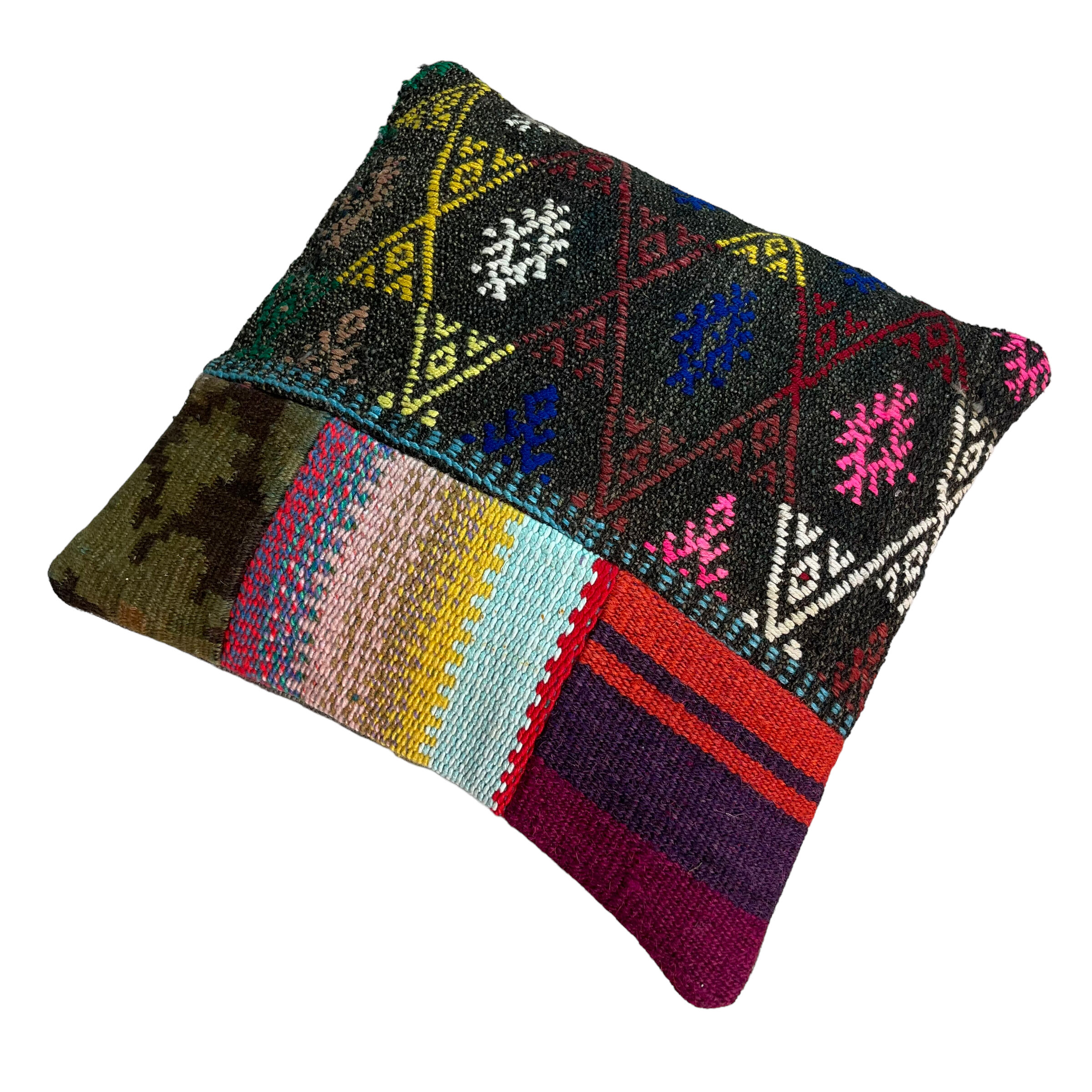Vintage turkish kilim cushion cover, 40 x 40 cm