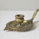 Bougeoir à main oriental en laiton vintage
