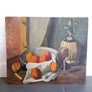 Beautiful still life painting with fruits.