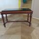 Coffee table - black marble top - Louis XIII style - H-shaped crossbar base