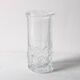 Small Vase / Vintage Clear Leaf Pattern Textured Glass Flower Vase Fidenza