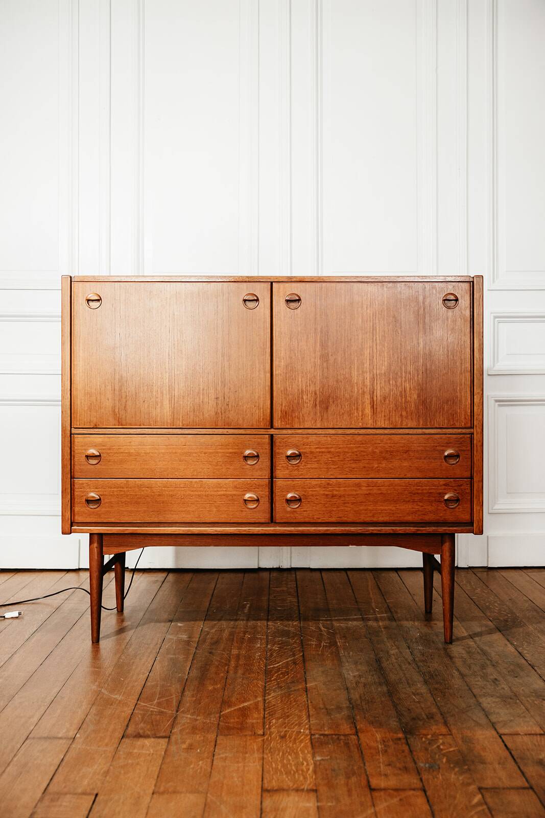 Scandinavian teak cabinet bar with integrated secretary, 1960s.