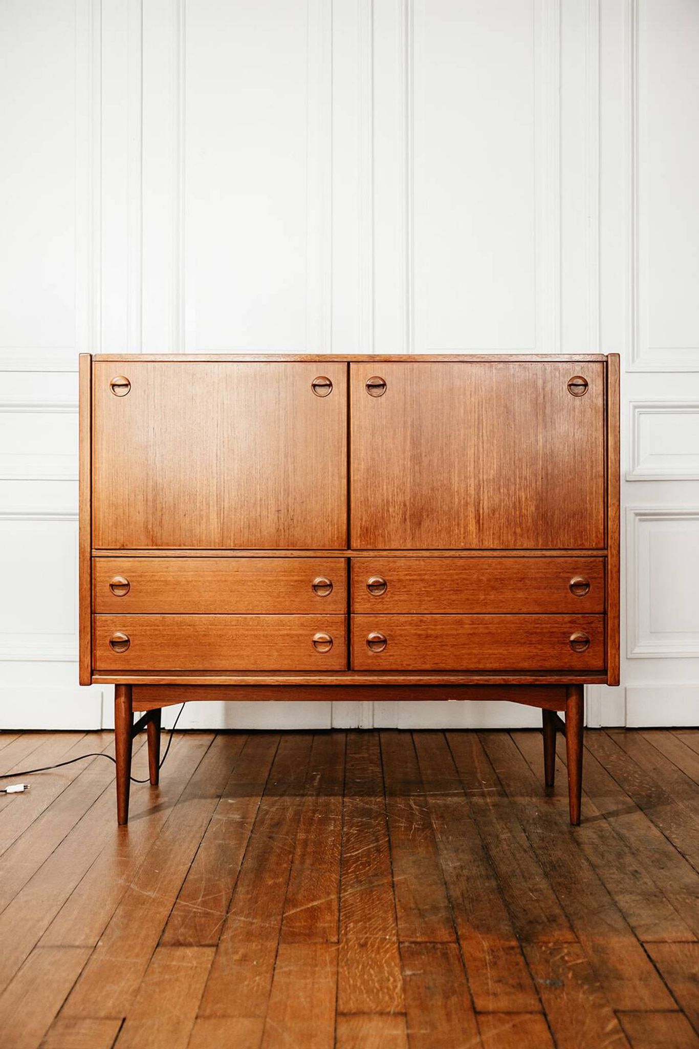 Scandinavian teak cabinet bar with integrated secretary, 1960s.