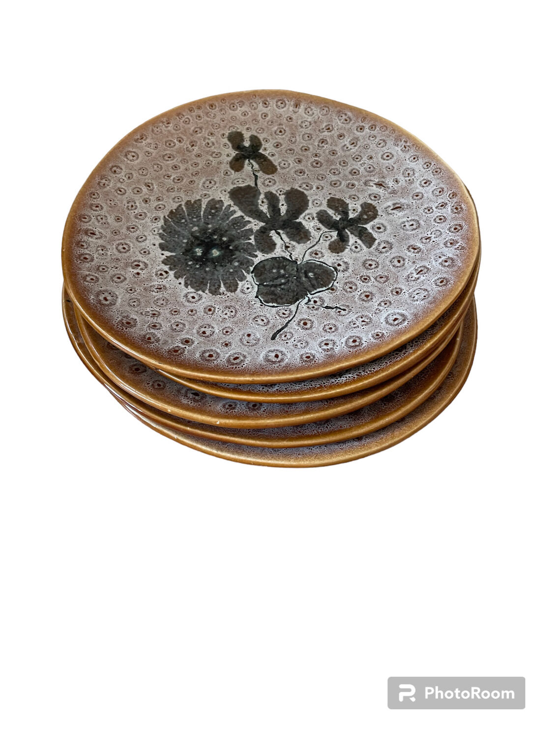 Set of 5 MBFA Pornic 70's dessert plates