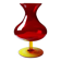 Vintage blown glass vase with "controlled" bubbles in red and yellow, 1960s-1970s.