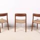 3x Niels Møller Chair Model 75 in Teak, 1960s Denmark