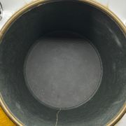 Vintage pouf, moumoute, mustard, Pelfran