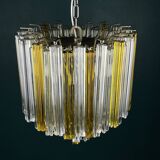 Crystal prism chandelier in Murano glass by Venini, 1970s.