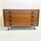 Mid century modern chest of drawers with square handles