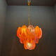 1980s Retro Murano Glass Shell Chandelier in Amber and Lavender, Italy