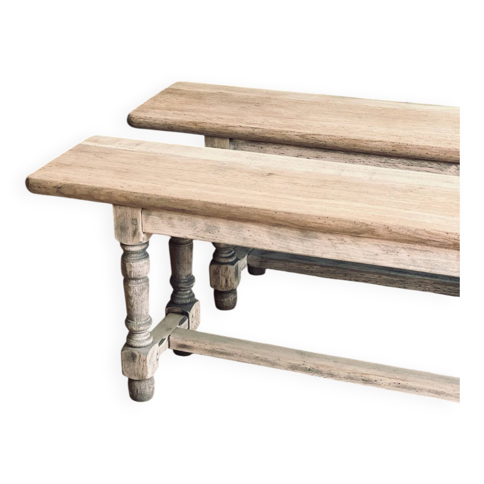 Old farmhouse benches - solid oak wood