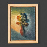 Expressionistic still life with flowers, oil on canvas, 20 x 26cm