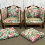 Pair of Art Deco armchairs in mahogany from the 1930s.