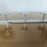 Coat rack in nickel-plated brass, 3 hooks art deco years 40 50
