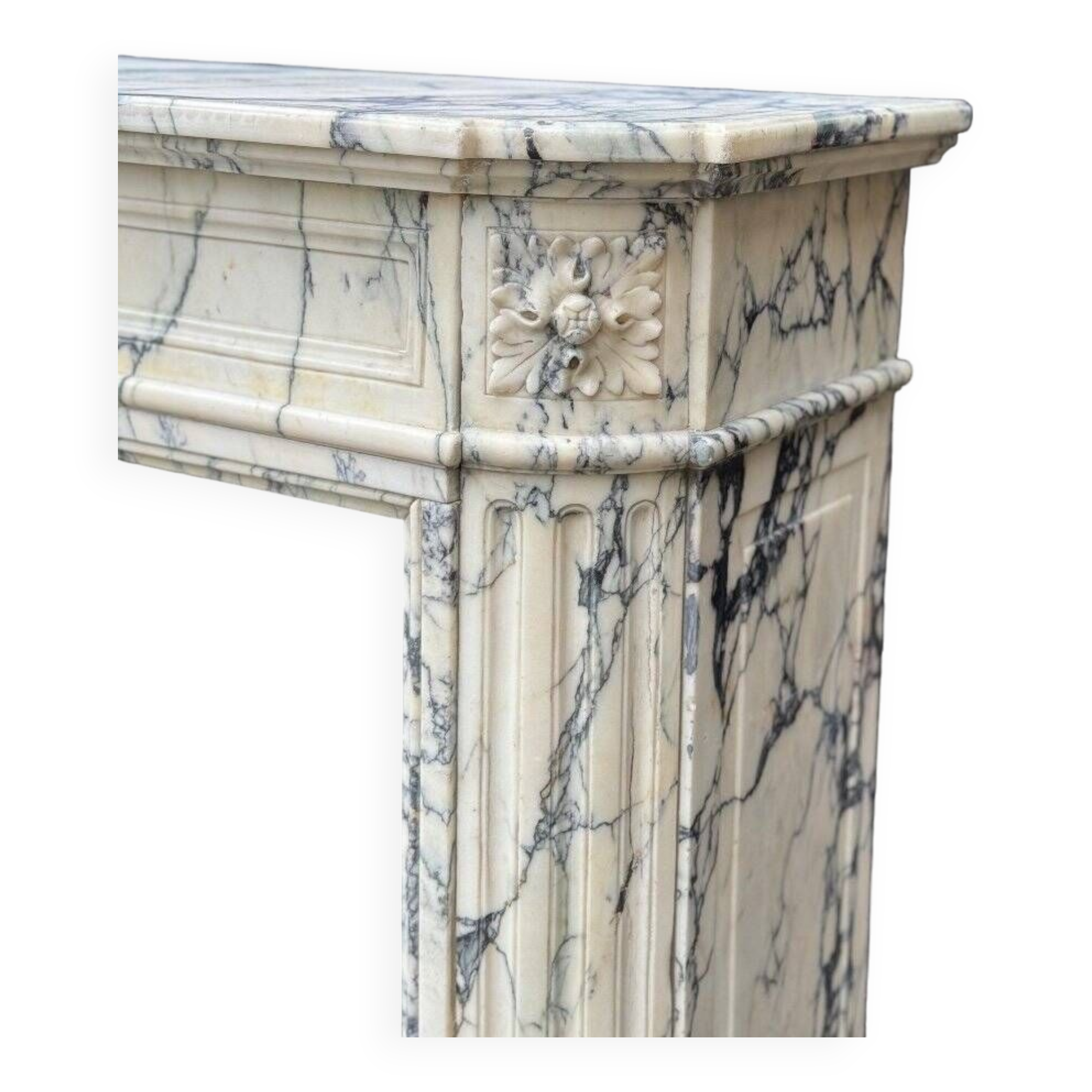 Louis XVI Style Fireplace In Violet Breccia Marble Circa 1880