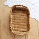 Vintage woven wicker cutlery basket