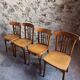 Ensemble vintage de 4 chaises bistrot françaises par Baumann & Luterma, bois de hêtre, années 1950