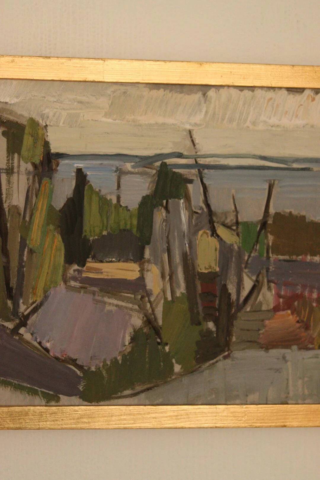 Huile sur panneau originale – « Vue » de Sven Olof Rosén – Signée, encadrée 49 × 34
