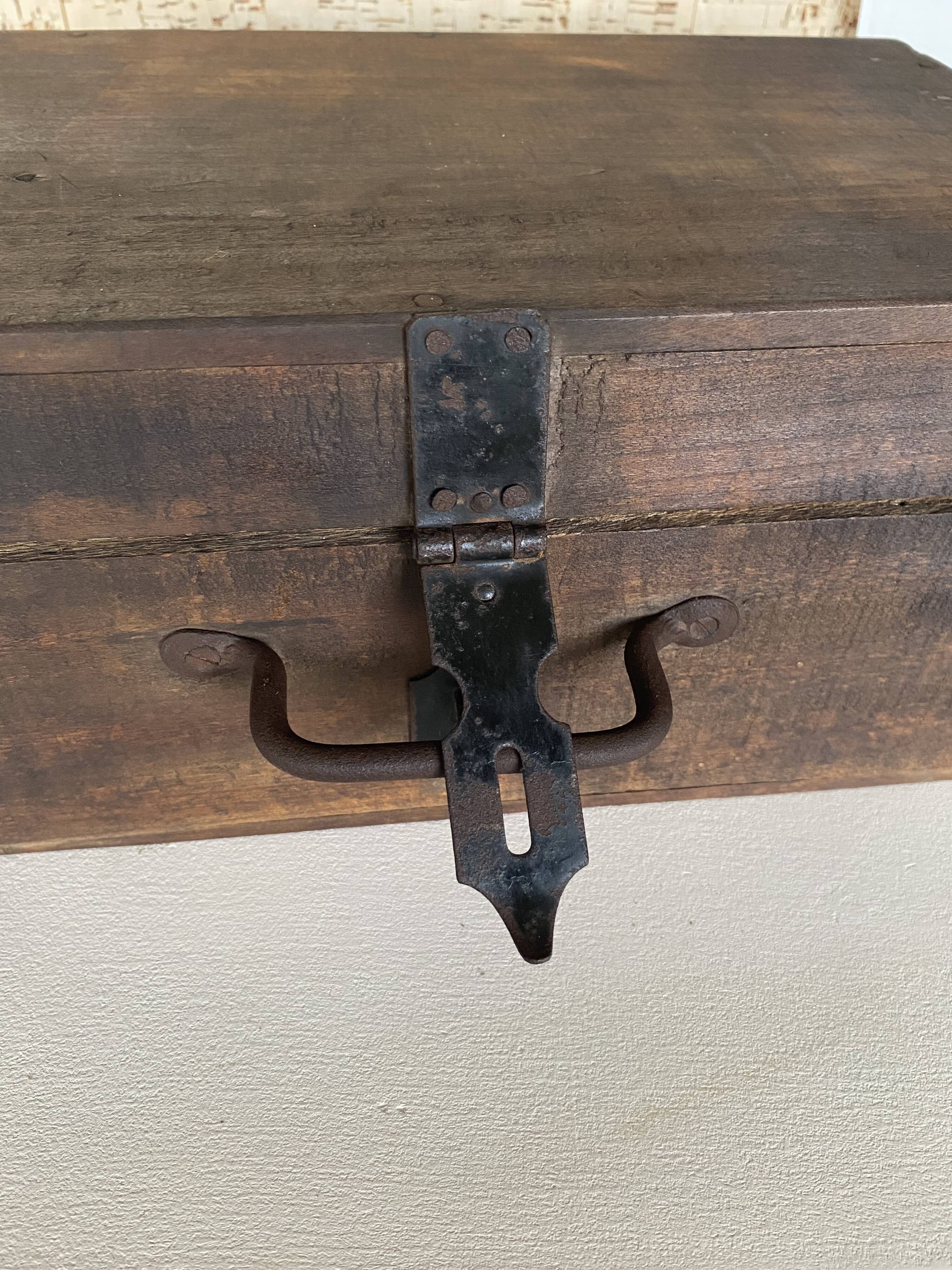 Wooden box closure iron