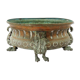 Repelled copper planter with acanthus and cast bronze legs, 1900s