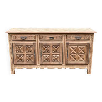 Brutalist art deco diamond point sideboard 198cm